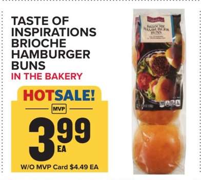 Taste of Inspirations Brioche Hamburger Buns