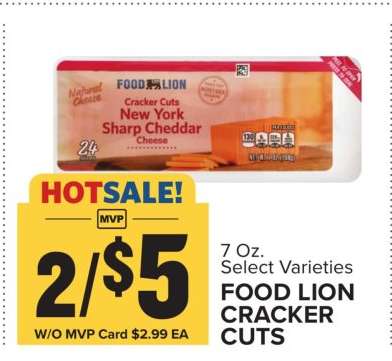FOOD LION CRACKER CUTS