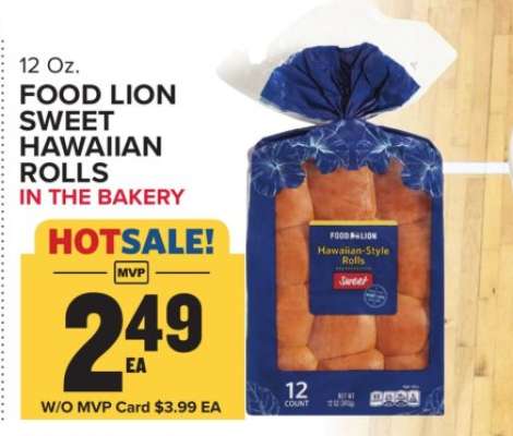 Food Lion Sweet Hawaiian Rolls