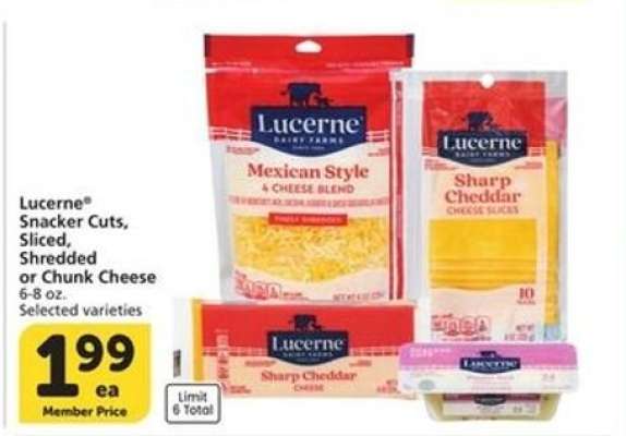 Lucerne® Snacker Cuts, Sliced, Shredded or Chunk Cheese