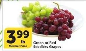 Green or Red Seedless Grapes