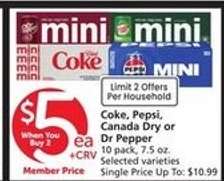 Coke, Pepsi, Canada Dry or Dr Pepper