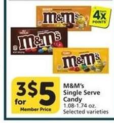 M&M's Single Serve Candy