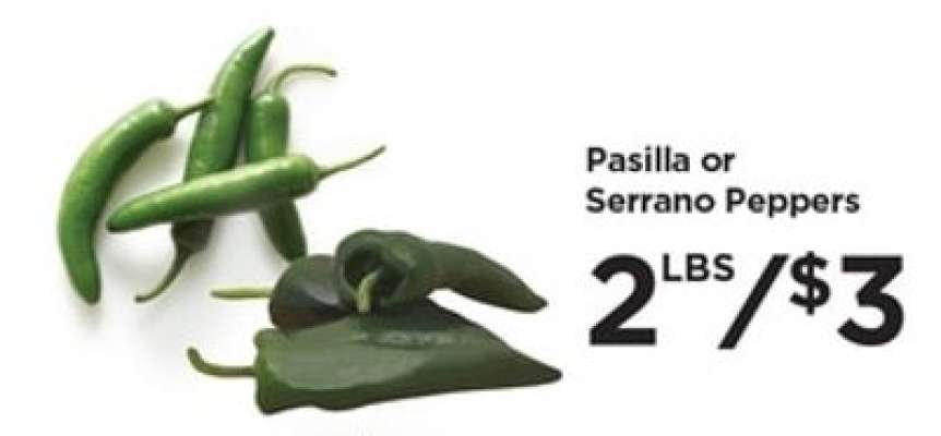 Pasilla or Serrano Peppers