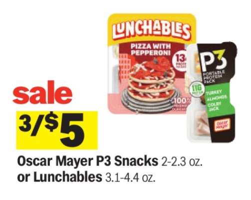 Oscar Mayer P3 Snacks or Lunchables