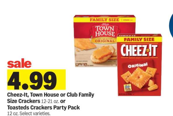 Cheez-It, Town House, or Club Family Size Crackers