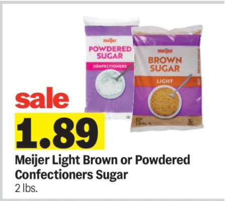Meijer Light Brown or Powdered Confectioners Sugar