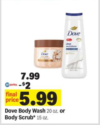 Dove Body Wash or Body Scrub