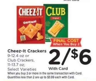 Cheez-It Crackers or Club Crackers