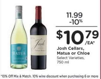 Josh Cellars, Matua or Chloe