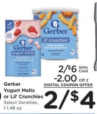 Gerber Yogurt Melts or Lil’ Crunchies