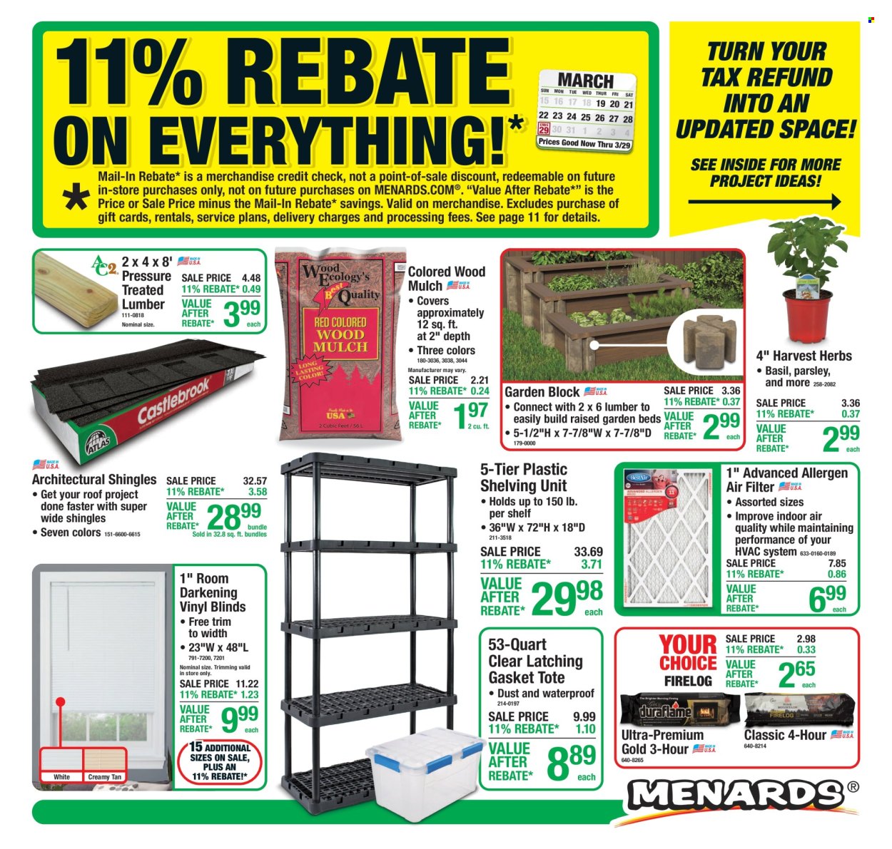 Menards ad - 03/19/2026 - 03/29/2026. Page 1