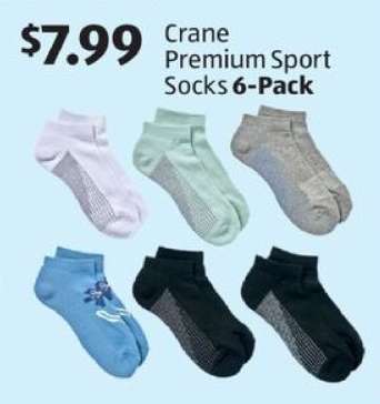 Crane Premium Sport Socks 6-Pack