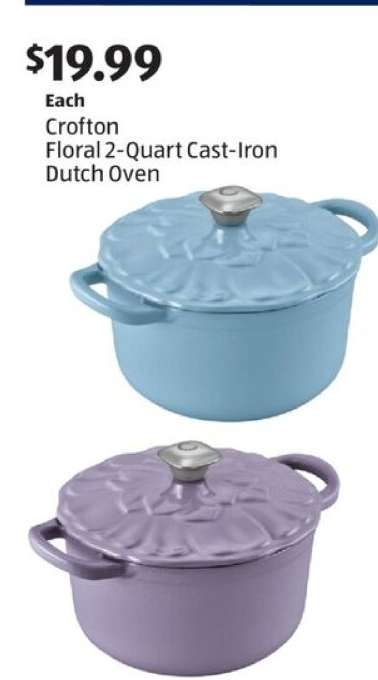 Crofton Floral 2-Quart Cast-Iron Dutch Oven