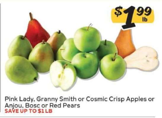 Pink Lady, Granny Smith or Cosmic Crisp Apples or Anjou, Bosc or Red Pears