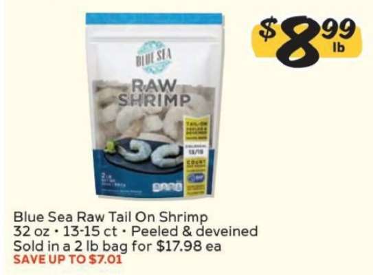 Blue Sea Raw Tail On Shrimp
