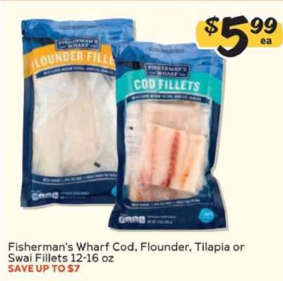 Fisherman's Wharf Cod, Flounder, Tilapia or Swai Fillets