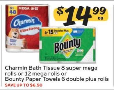 Charmin Bath Tissue or Bounty Paper Towels
