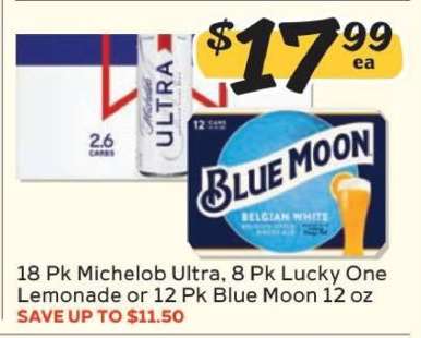 Michelob Ultra, Lucky One Lemonade, Blue Moon