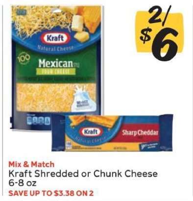 Kraft Shredded or Chunk Cheese*