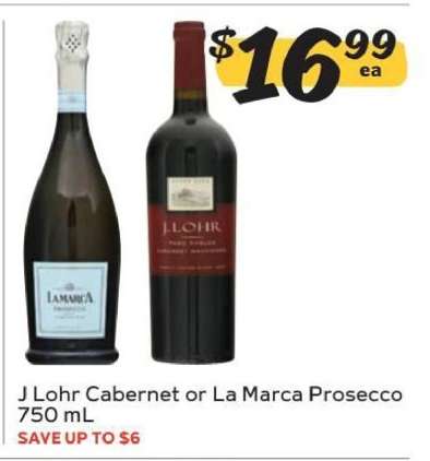 J Lohr Cabernet or La Marca Prosecco