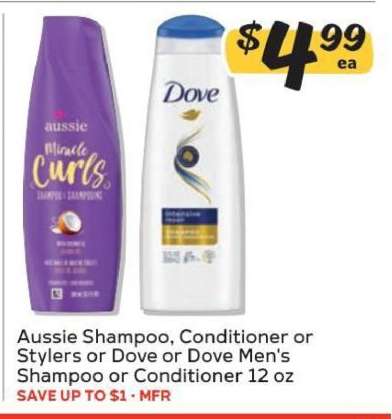 Aussie Shampoo, Conditioner or Stylers or Dove or Dove Men's Shampoo or Conditioner