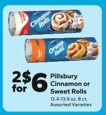 Pillsbury Cinnamon or Sweet Rolls