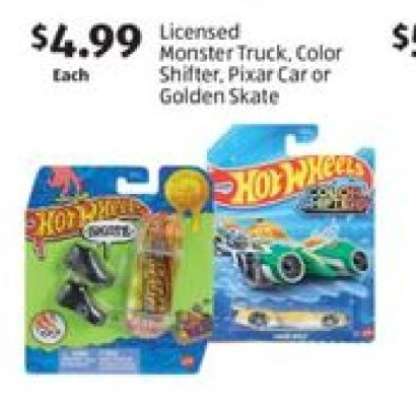 Licensed Monster Truck, Color Shifter, Pixar Car or Golden Skate