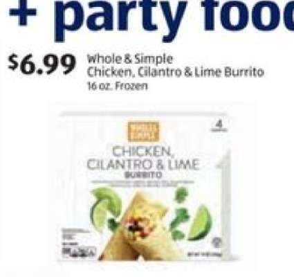 Whole & Simple Chicken, Cilantro & Lime Burrito