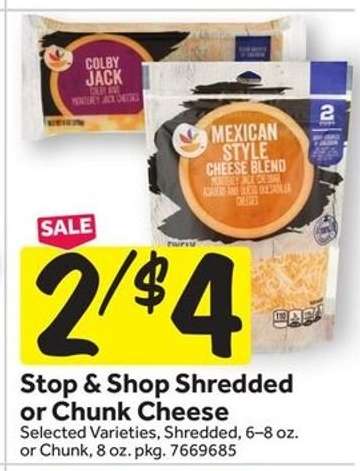 Stop & Shop Shredded or Chunk Cheese