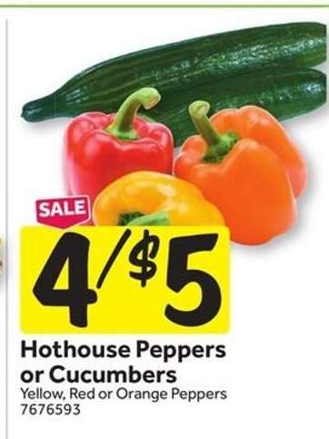 Hothouse Peppers or Cucumbers