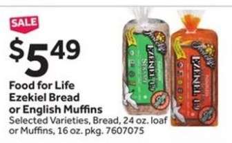 Food for Life Ezekiel Bread or English Muffins