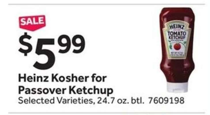 Heinz Kosher for Passover Ketchup