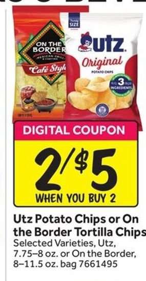 Utz Potato Chips or On the Border Tortilla Chips