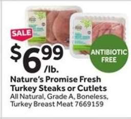 Nature's Promise Fresh Turkey Steaks or Cutlets