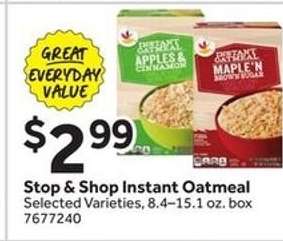 Stop & Shop Instant Oatmeal