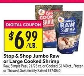 Stop & Shop Jumbo Raw or Large Cooked Shrimp