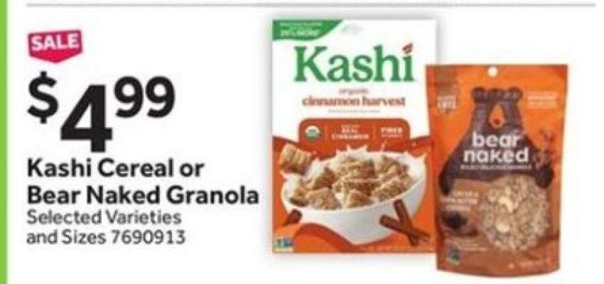 Kashi Cereal or Bear Naked Granola
