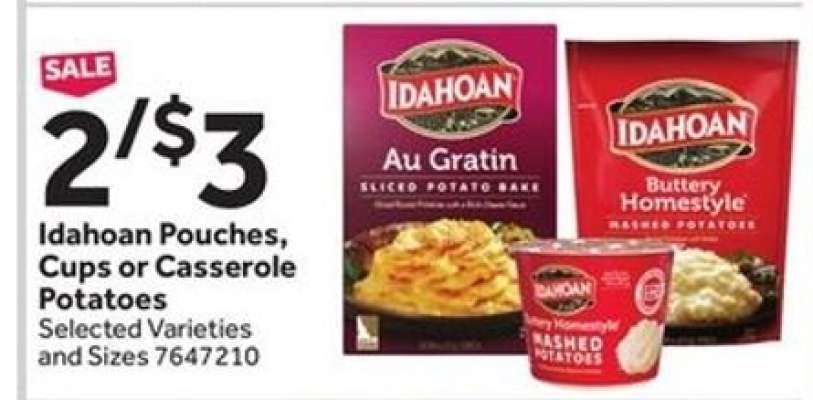 Idahoan Pouches, Cups or Casserole Potatoes