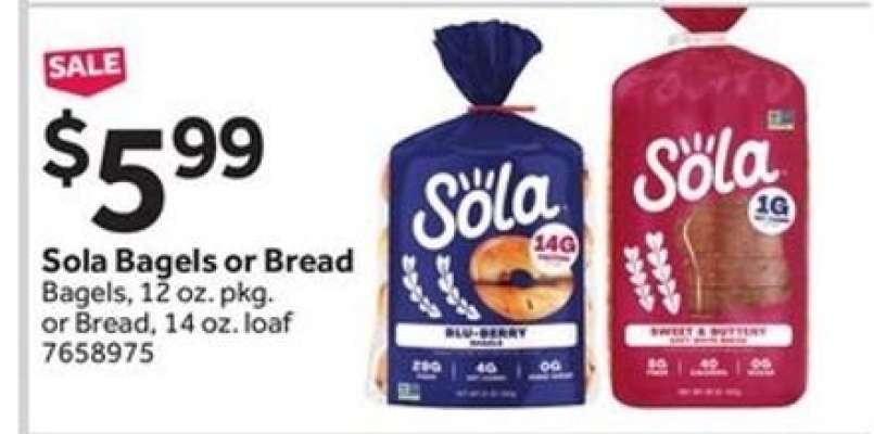 Sola bagels or bread