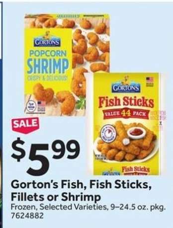 Gorton's Fish, Fish Sticks, Fillets or Shrimp