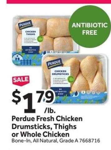 Perdue Fresh Chicken Drumsticks, Thighs or Whole Chicken