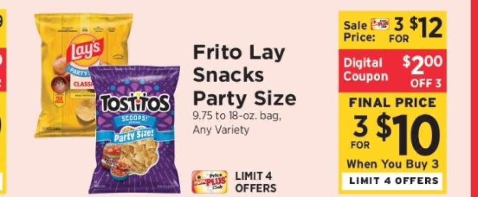Frito Lay Snacks Party Size
