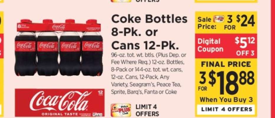 Coke Bottles 8-Pk. or Cans 12-Pk.