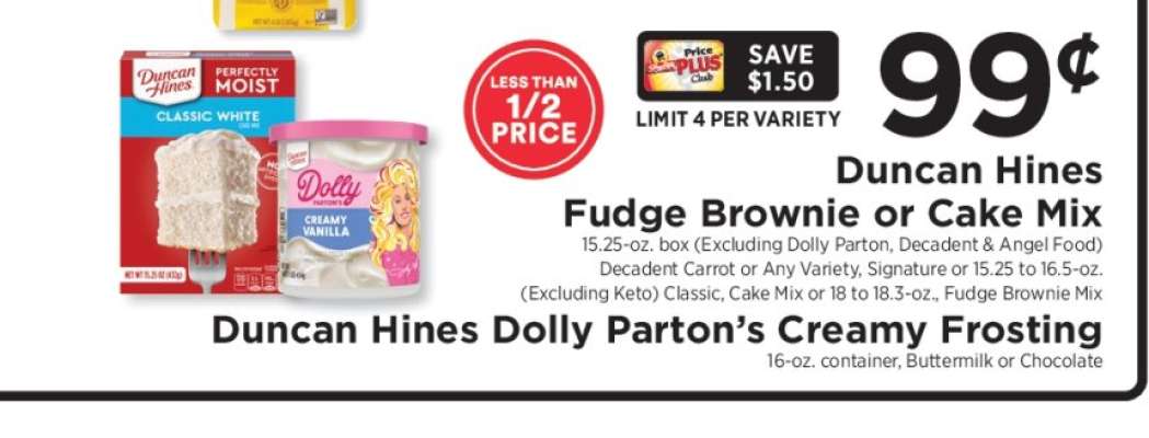 Duncan Hines Fudge Brownie or Cake Mix