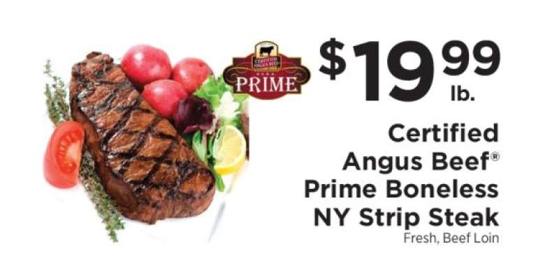 Certified Angus Beef Prime Boneless NY Strip Steak
