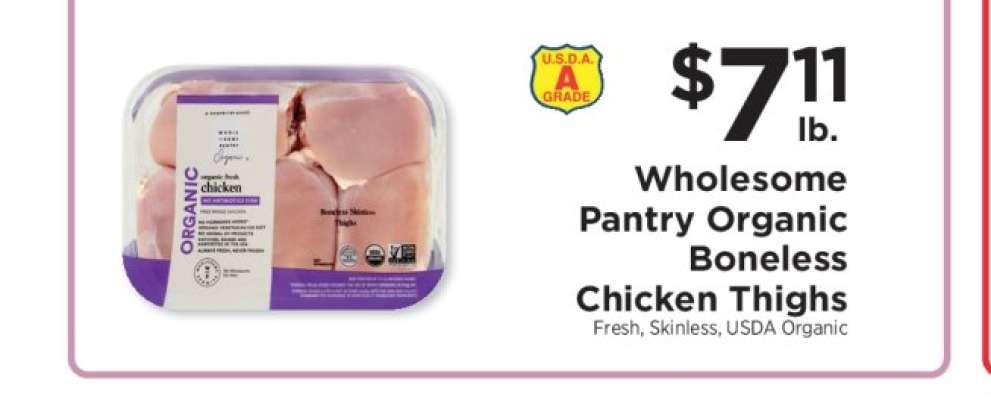 Wholesome Pantry Organic Boneless Chicken Thighs