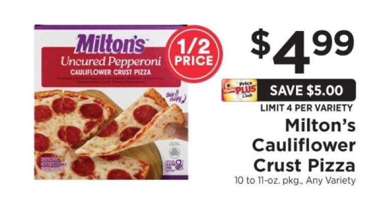 Milton's Cauliflower Crust Pizza