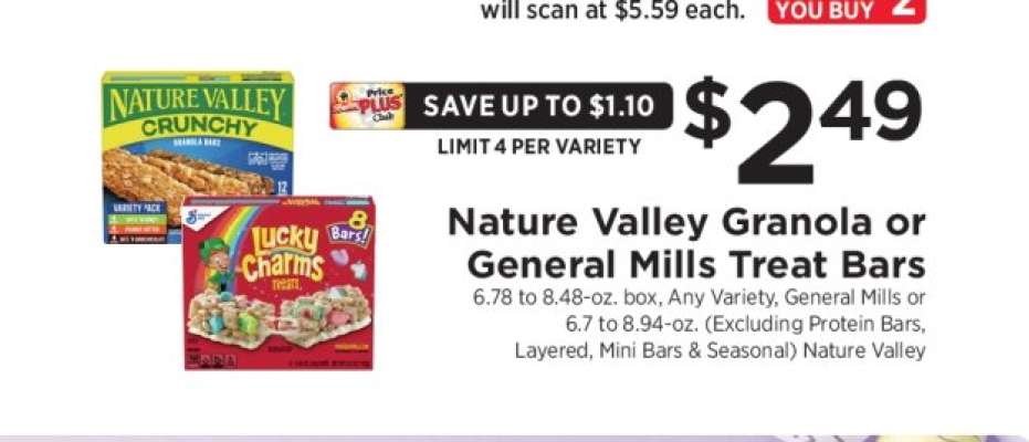 Nature Valley Granola or General Mills Treat Bars