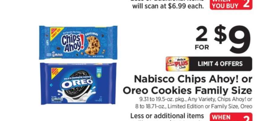 Nabisco Chips Ahoy! or Oreo Cookies Family Size